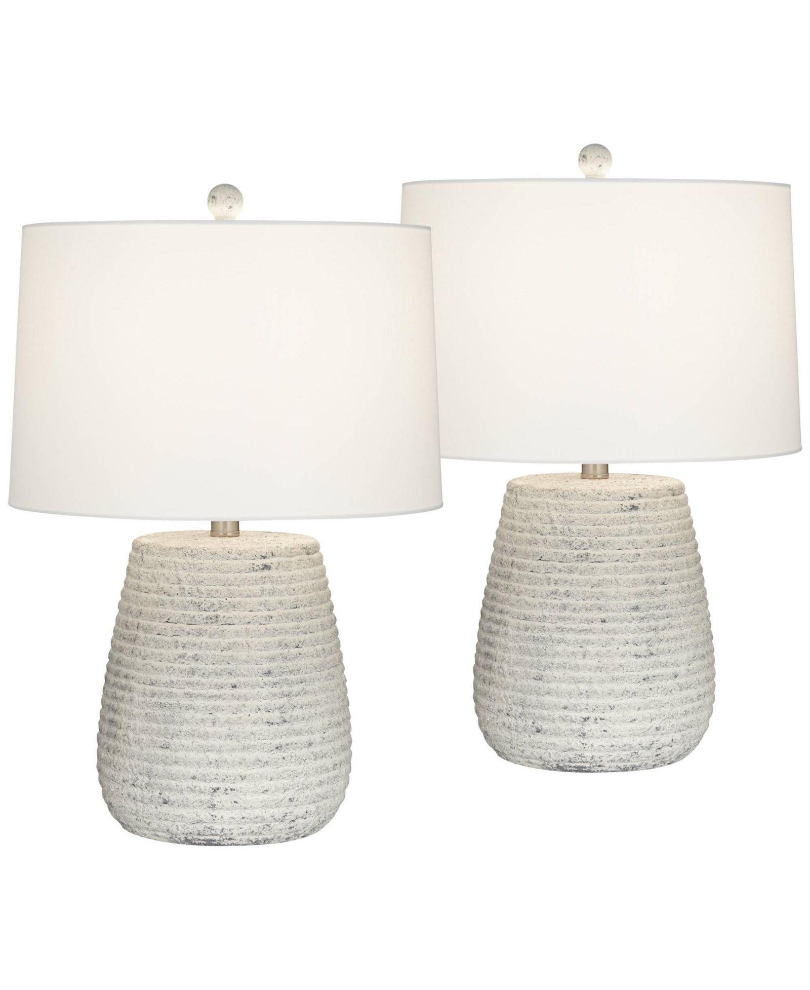 Possini Euro Design 23" High Small Modern Coastal Accent Table Lamps Set of 2 Sandstone Finish Ceramic Living Room Bedroom