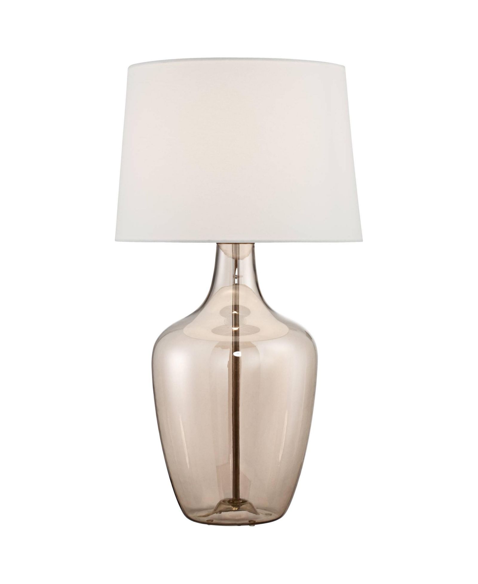Современная настольная лампа Possini Euro Design Ania, 31" Tall, прозрачное стекло Champagne, тканевый абажур