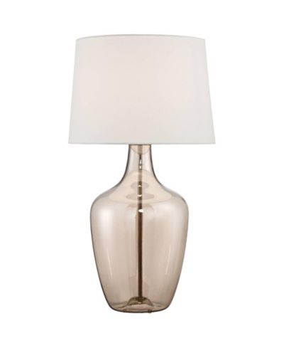 Современная настольная лампа Possini Euro Design Ania, 31" Tall, прозрачное стекло Champagne, тканевый абажур
