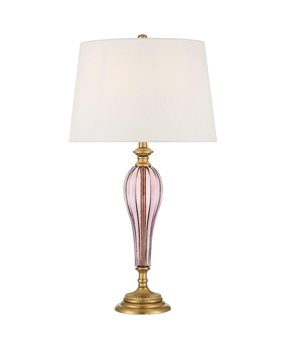 Настольная лампа Possini Euro Design Clarrissa 31 1/2" Tall Fluted Vase, латунь и стекло