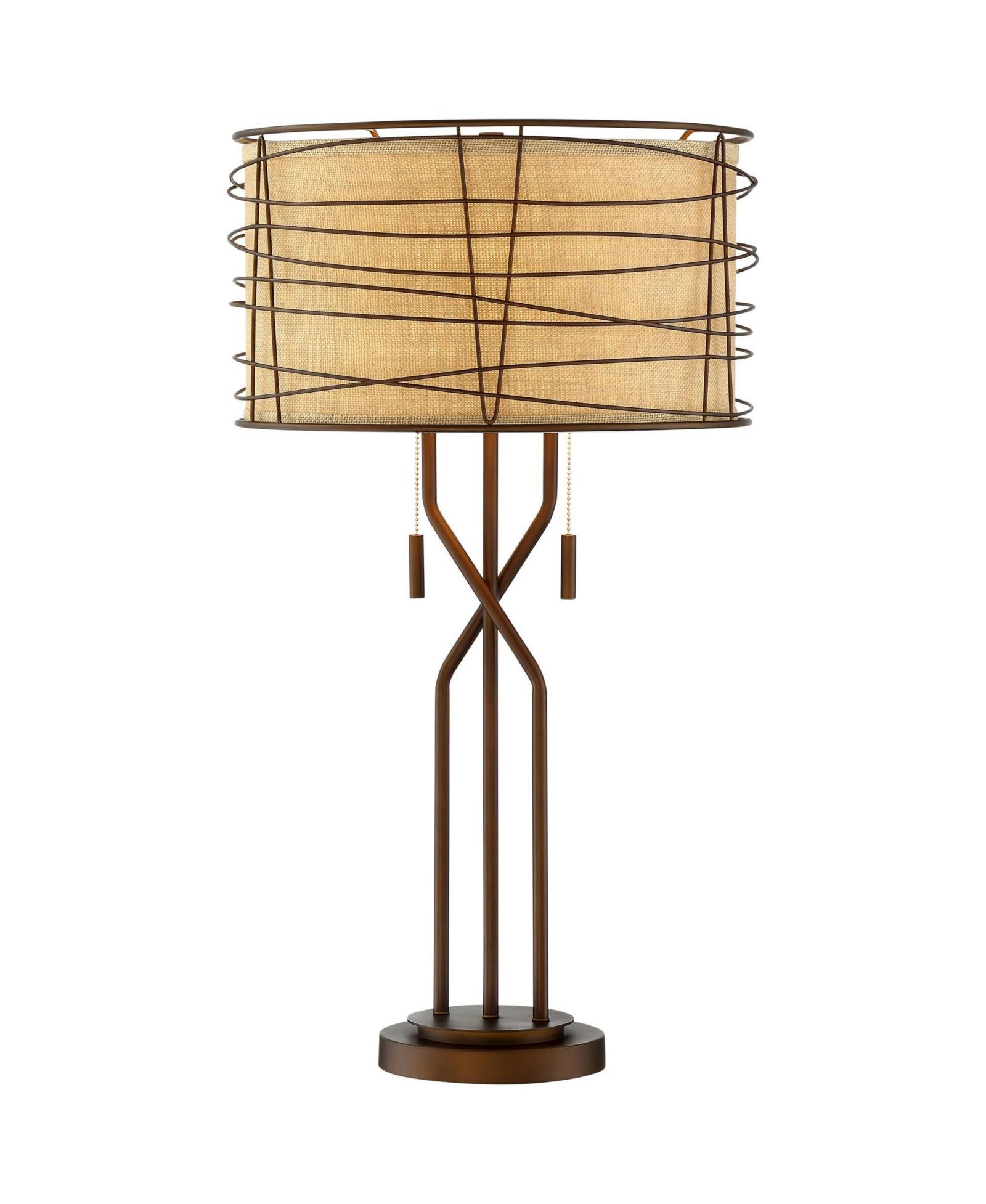 Franklin Iron Works 28.75" Tall Industrial Table Lamp with Bronze Finish and USB Dimmer