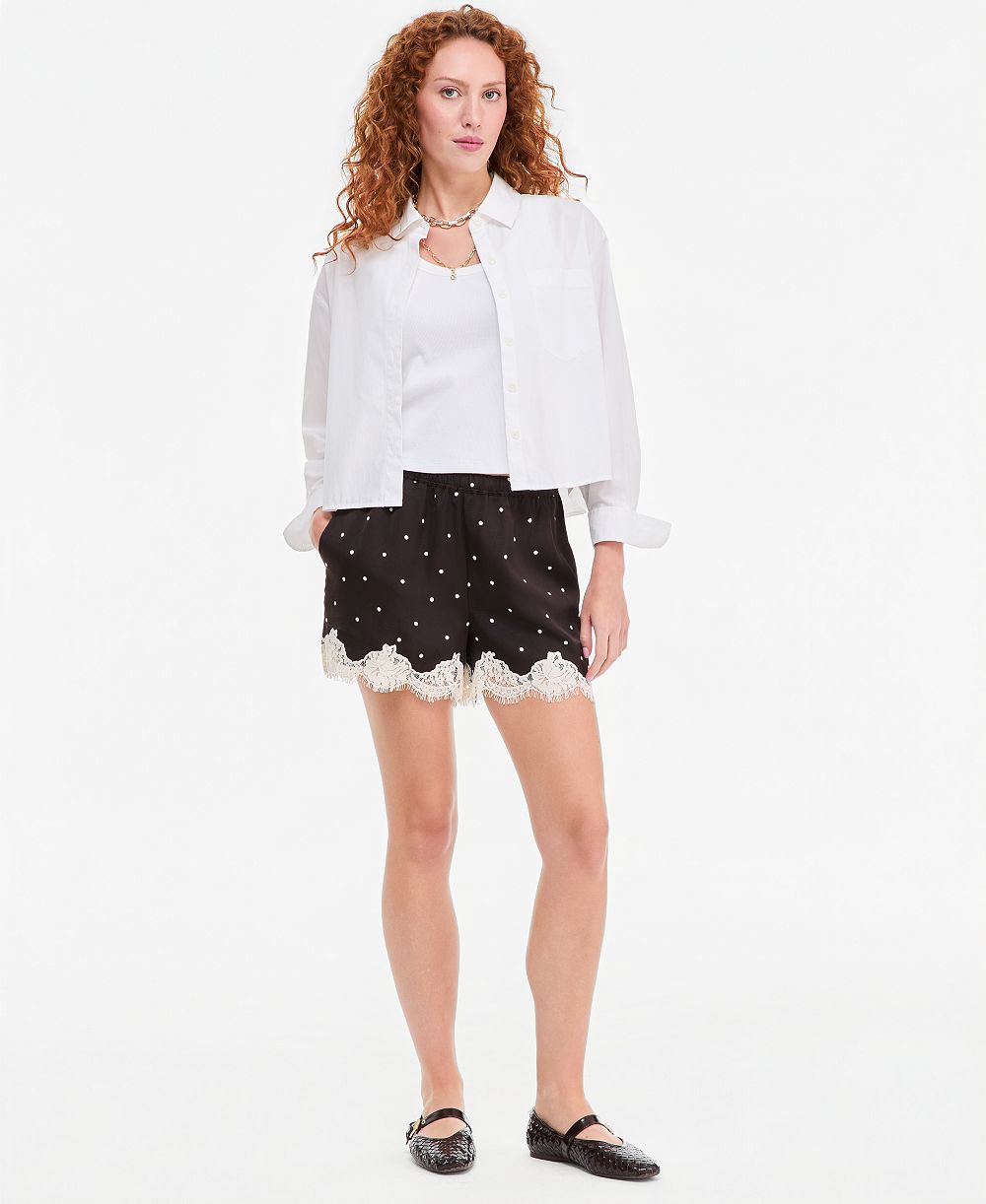 On 34th Women's Pull-On Lace-Trim Shorts, Macy's Exclusive