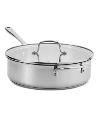 The Cellar Stainless Steel 5-Quart Covered Flat Sauté Pan, Macy's Exclusive
