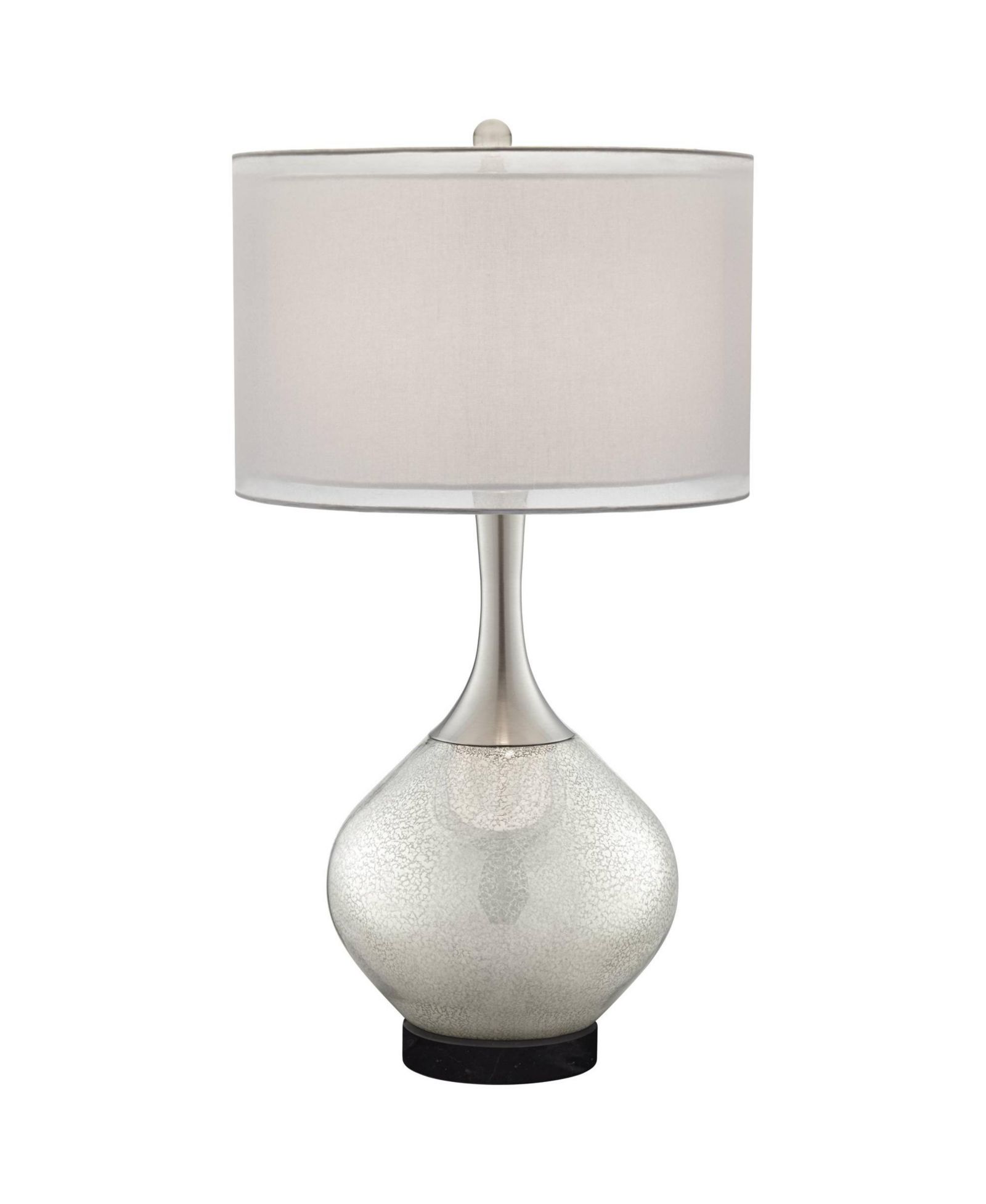 Possini Euro Design Swift Modern Table Lamp with Round  Marble Riser 30 1/2" Tall Mercury Glass Double Shade for Bedroom Living Room Nightstand