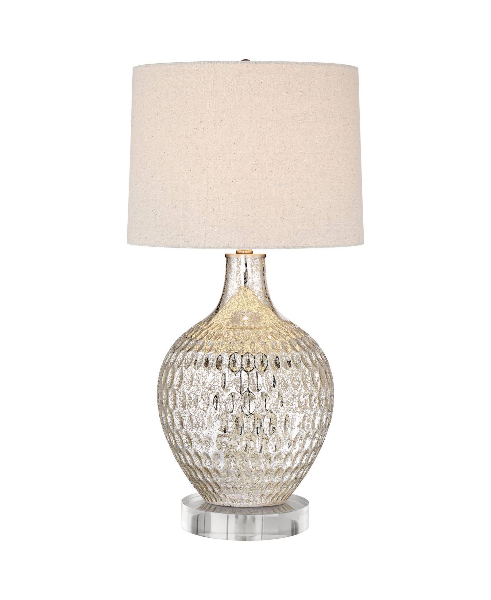 360 Lighting Waylon Modern Table Lamp with Clear Round Riser 29 1/2" Tall Mercury Glass rum Shade for Bedroom Living Room House Nightstand