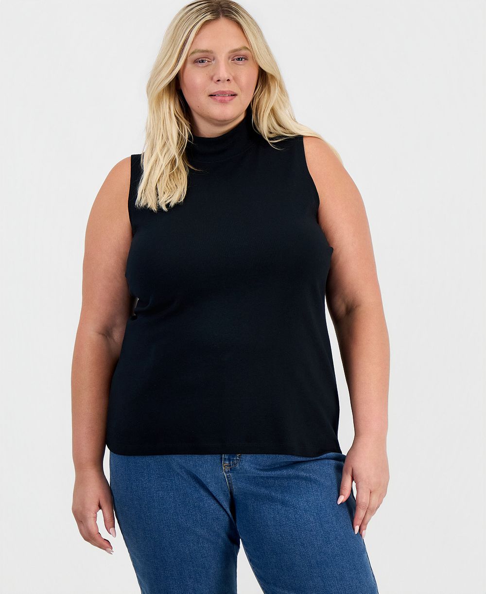 Топ Style & Co Plus Size Mock-Neck Sleeveless