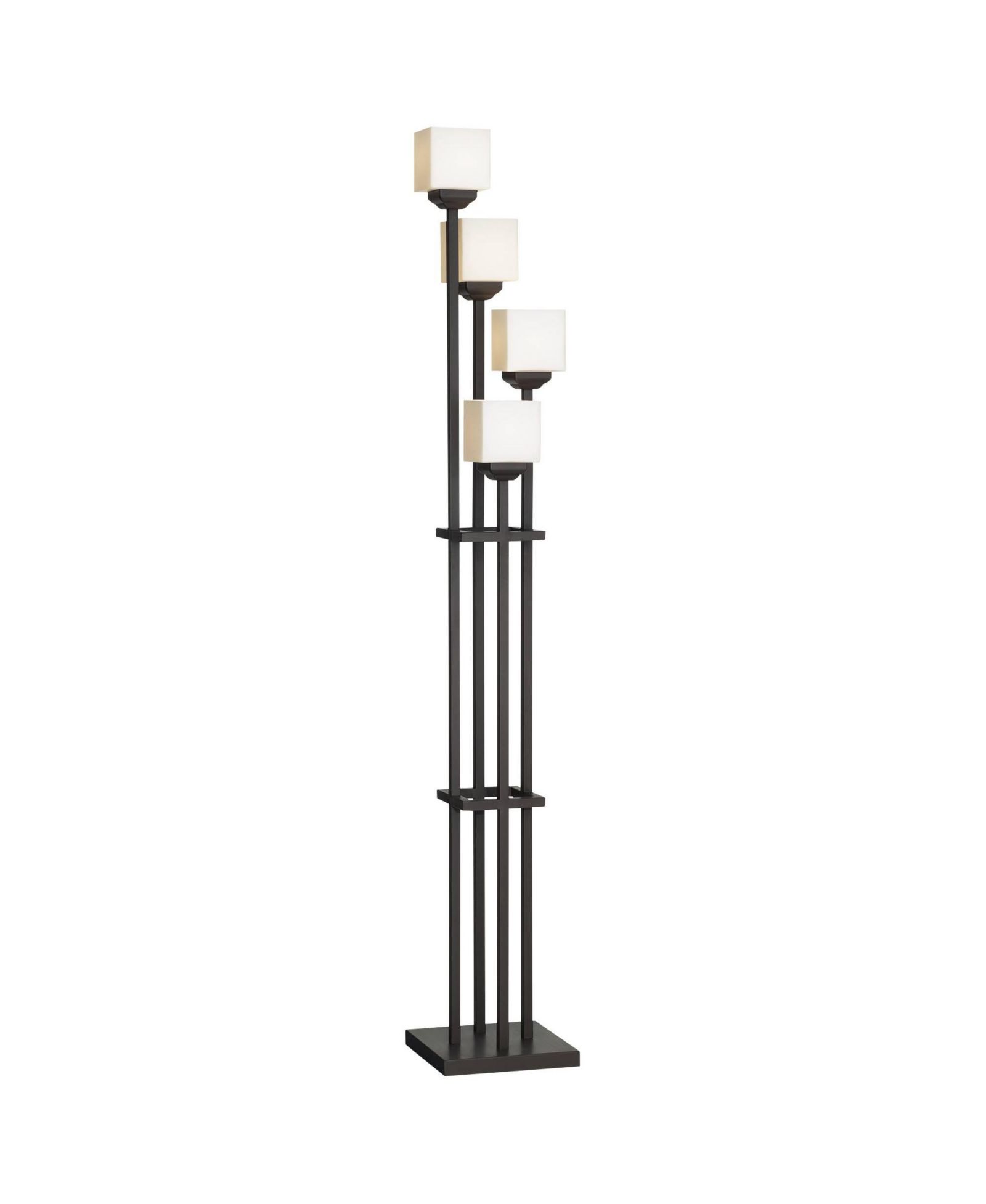 Franklin Iron Works Rustic Farmhouse Torchiere Floor Lamp with USB Charging Port 4-Light 72 1/2" Tall