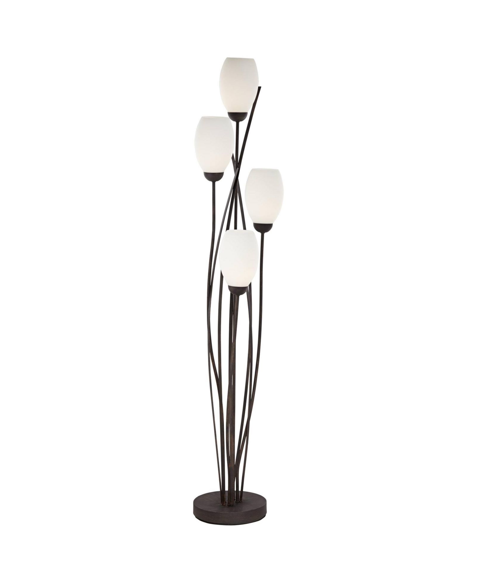 Торшер Franklin Iron Works Jareth Modern Industrial 73" Tall Tulip с умной розеткой и 4 стеклянными плафонами