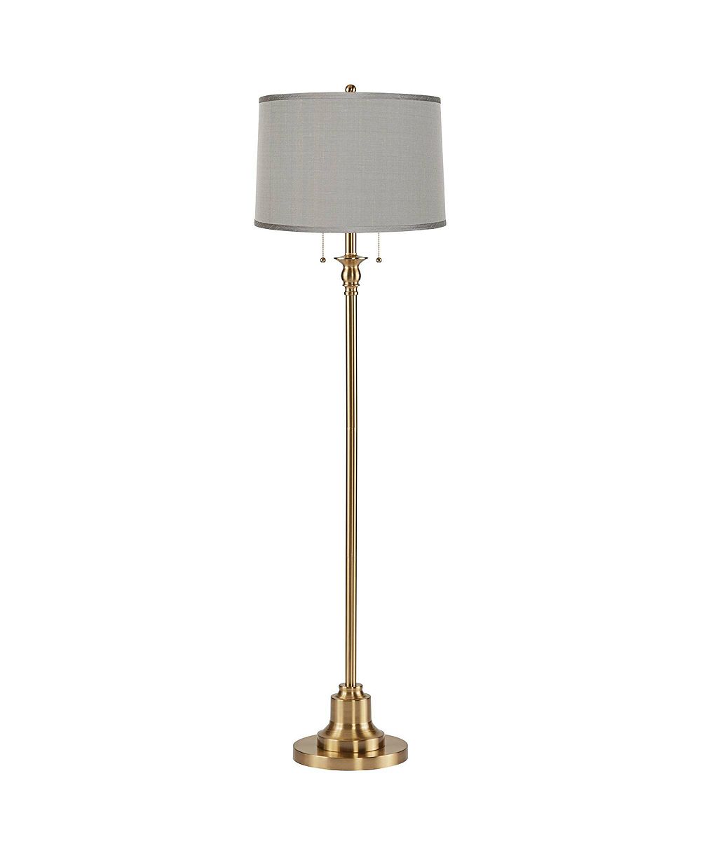 Напольный торшер 360 Lighting Dyna Traditional 58" Tall, античная латунь