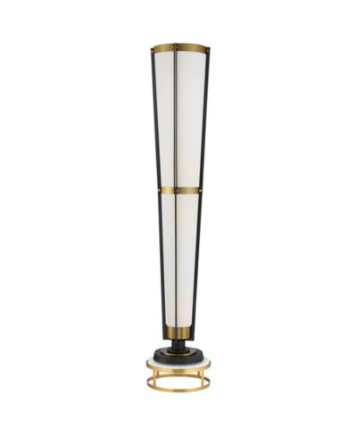 Торшер Possini Euro Design Vista Mid Century Modern with Riser 73 1/2" Tall Brass Gunmetal Linen Shade