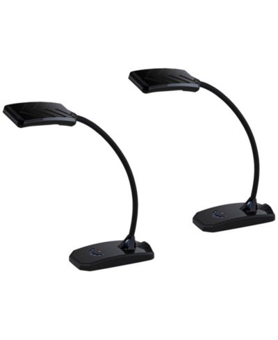 360 Lighting Ricky 13 3/4" High Small Modern Desk Lamps Set of 2 USB Ports LED Gooseneck Home Office Living Room Charging