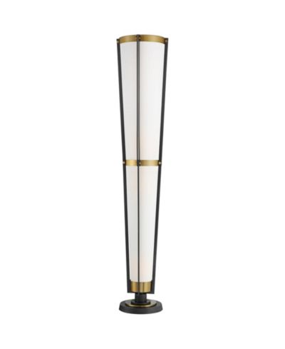 Possini Euro Design Vista Mid Century Modern 68" Tall Torchiere Floor Lamp Smart Socket Gunmetal  Brass Cone Shade for Living Room