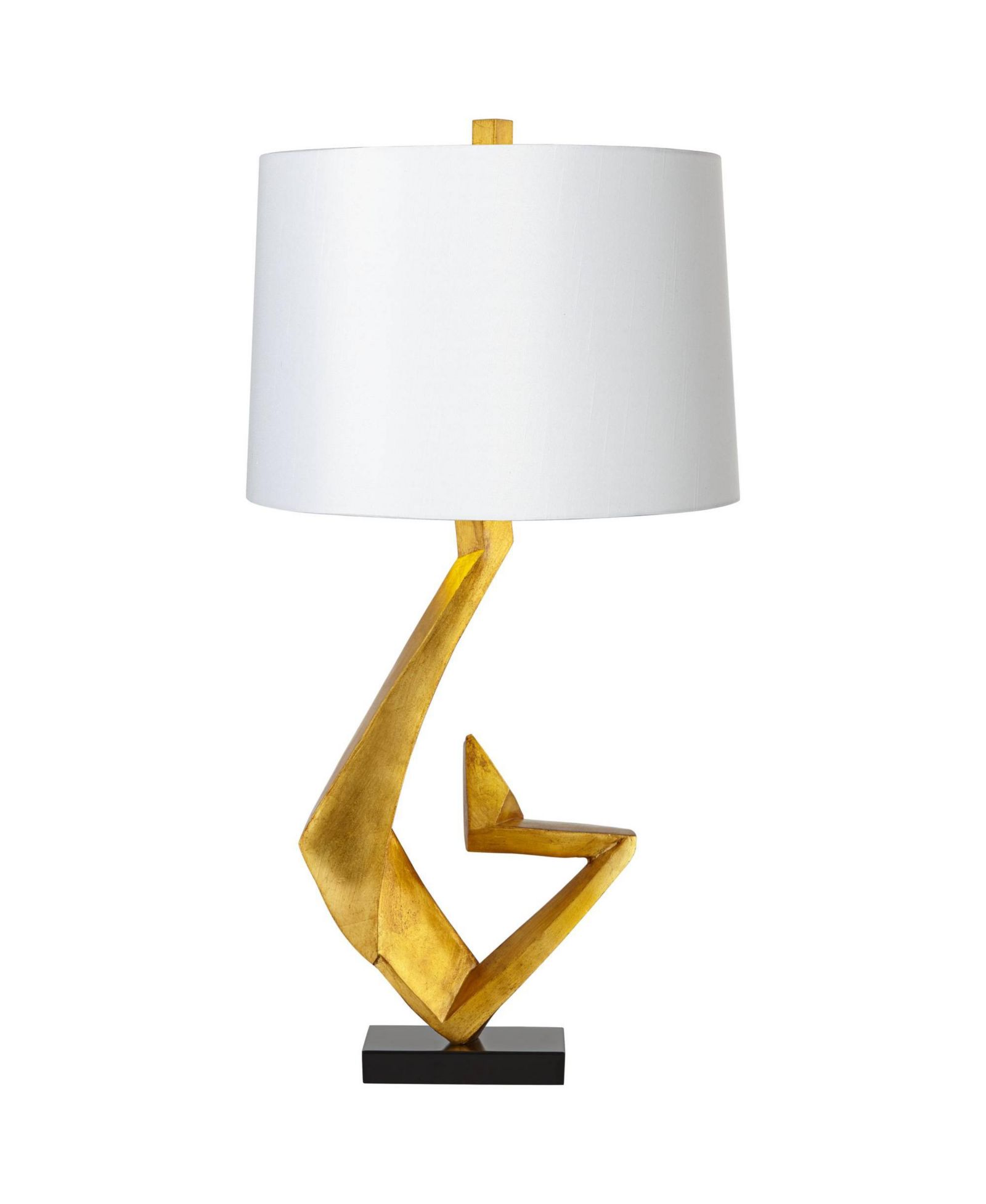 Possini Euro Design Zeus 29 1/2" Tall Modern Glam End Table Lamp Sculptural Gold Leaf Finish Living Room Bedroom Bedside  Shade
