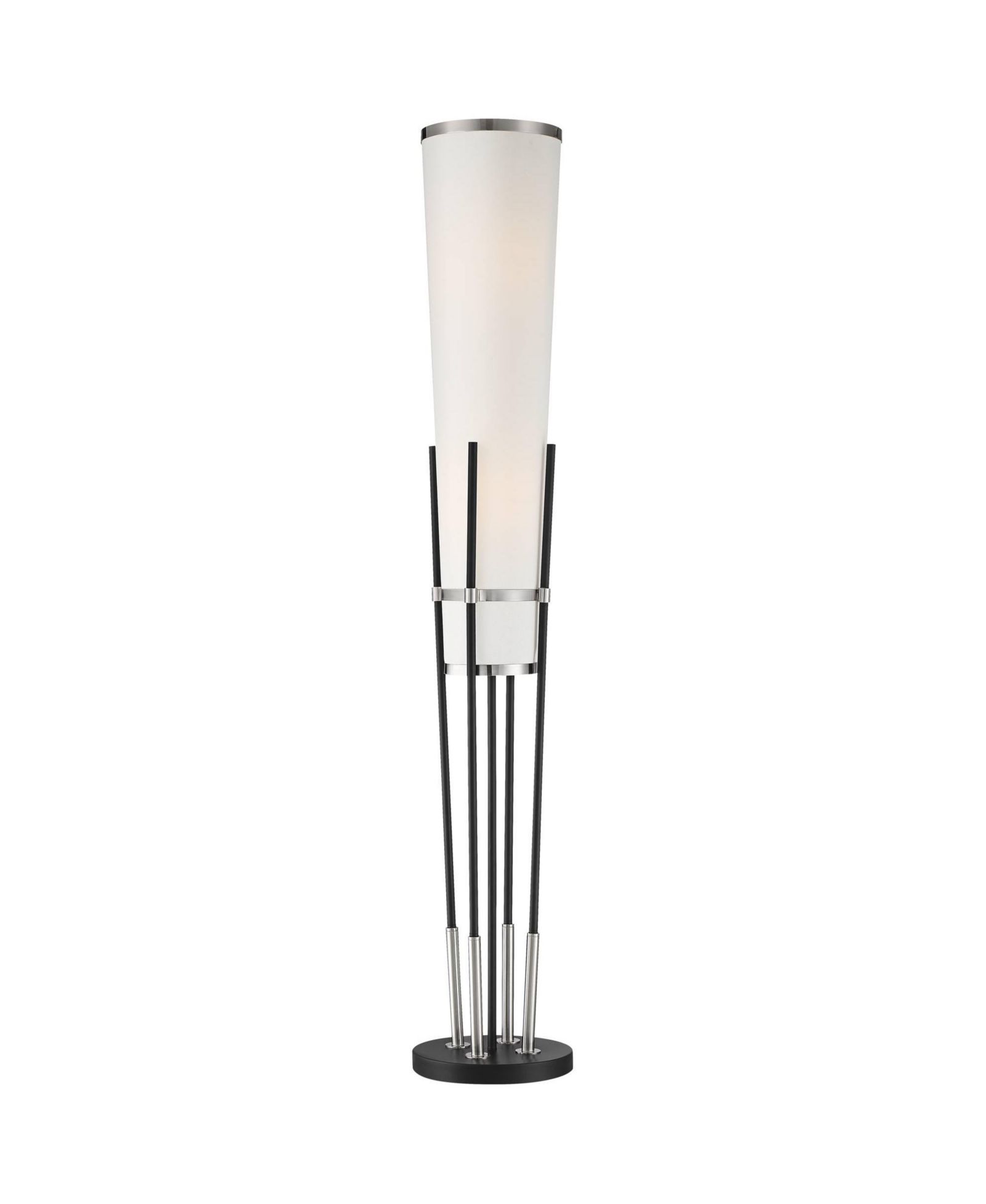 Торшер Possini Euro Design Flute Mid Century Modern 64" с умной розеткой, сатин никель