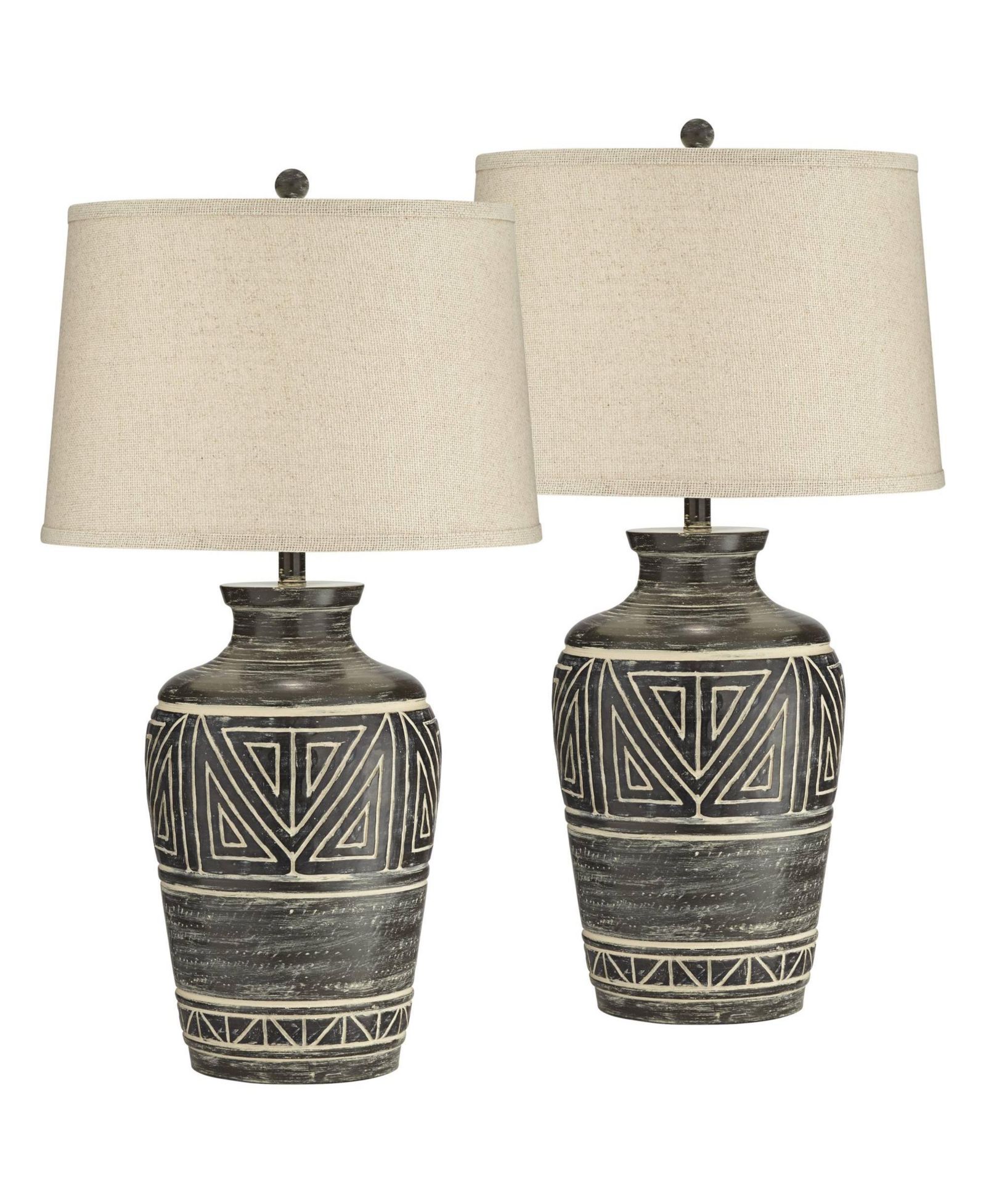 John Timberland Miguel 32" Tall Jar Large Southwest Rustic End Table Lamps Set of 2