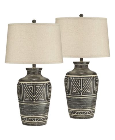John Timberland Miguel 32" Tall Jar Large Southwest Rustic End Table Lamps Set of 2