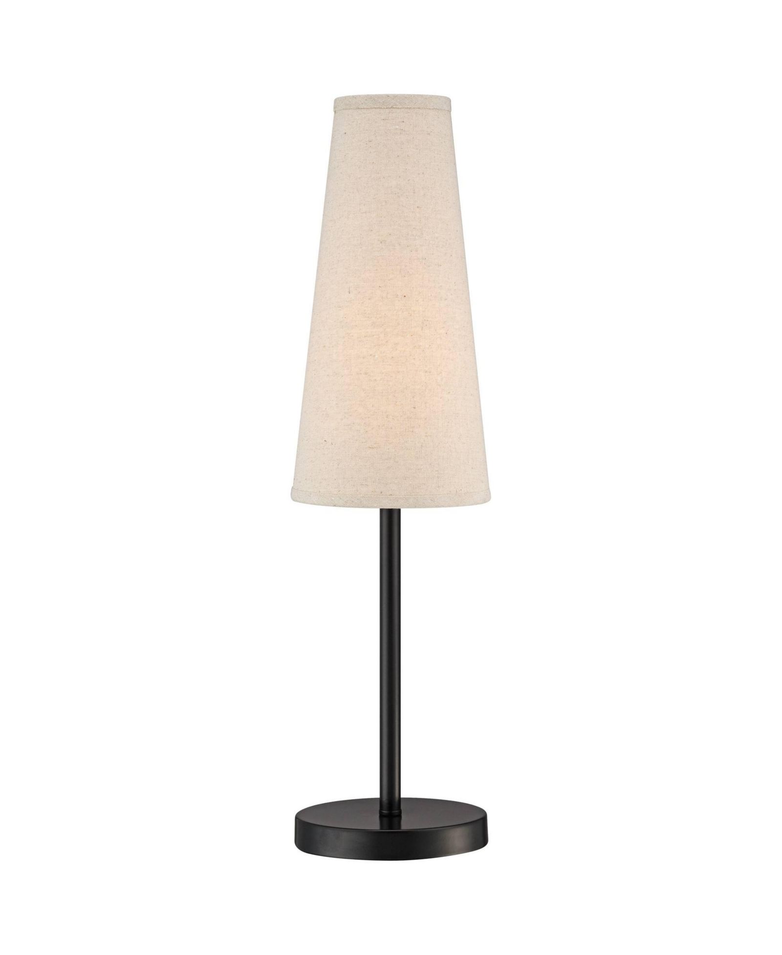360 Lighting Modern Table Lamp 26" High Espresso Metal Linen Cone Shade for Bedroom Living Room Home Bedside Nightstand Office