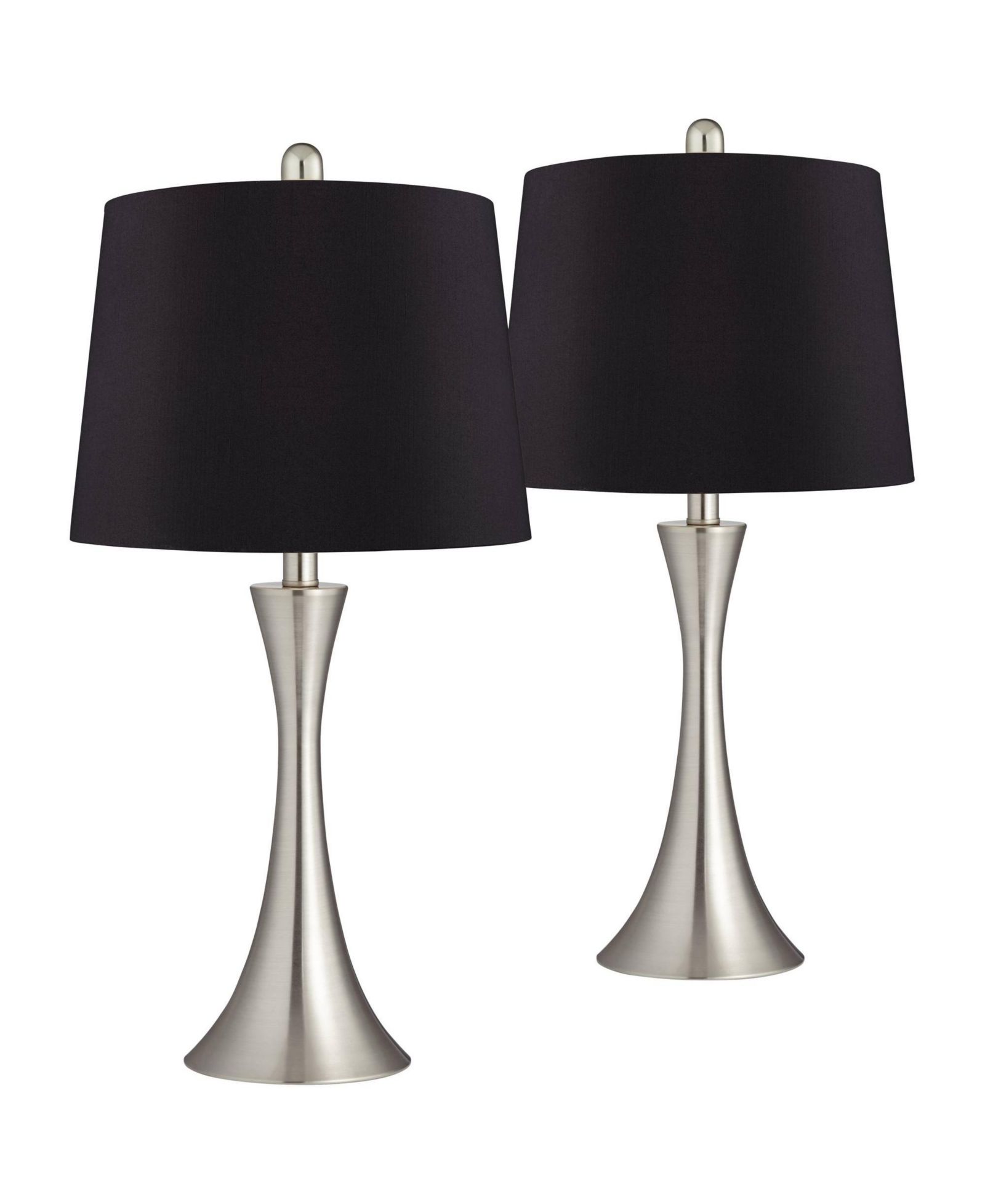 360 Lighting Gerson современные настольные лампы, набор из 2 шт, высота 24", LED, с тканевым абажуром
