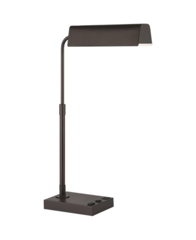 360 Lighting Harris 25 1/2" High Pharmacy Modern Desk Lamp USB Port AC Power Outlet Finish Metal Home Office Charging
