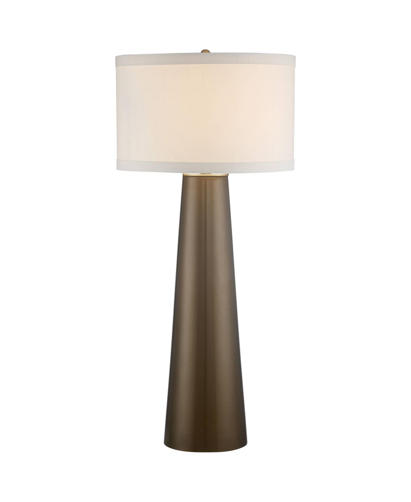 Possini Euro Design Modern Table Lamp 36" Tall with USB Dimmer Dark Gold Glass Fabric Drum Shade for Bedroom Living Room House Bedside Home