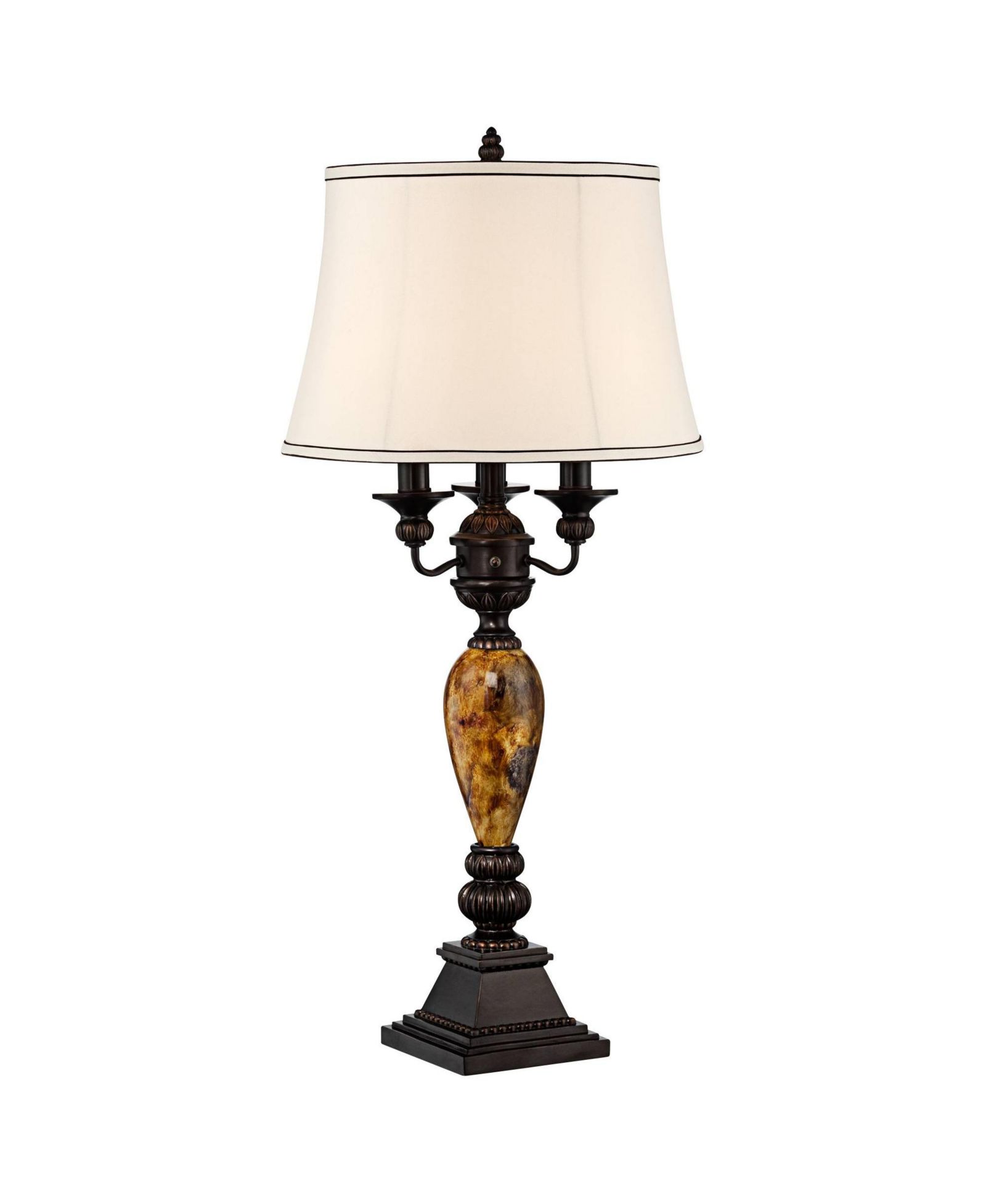 Kathy Ireland Mulholland Traditional Table Lamp 37" Tall Marbleized with Dimmer