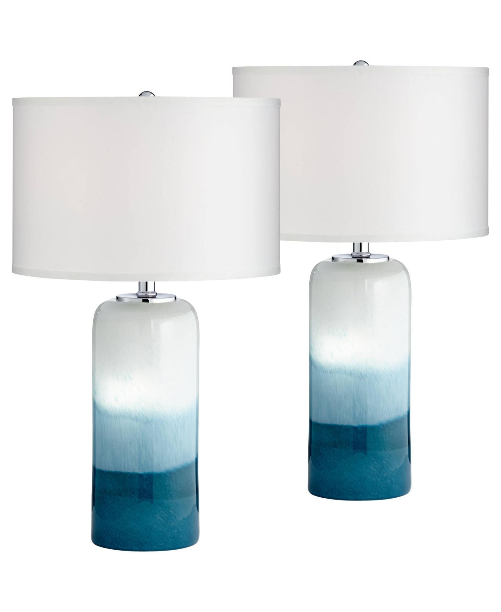 Набор из 2 современных настольных ламп Possini Euro Design Roxanne LED Glass