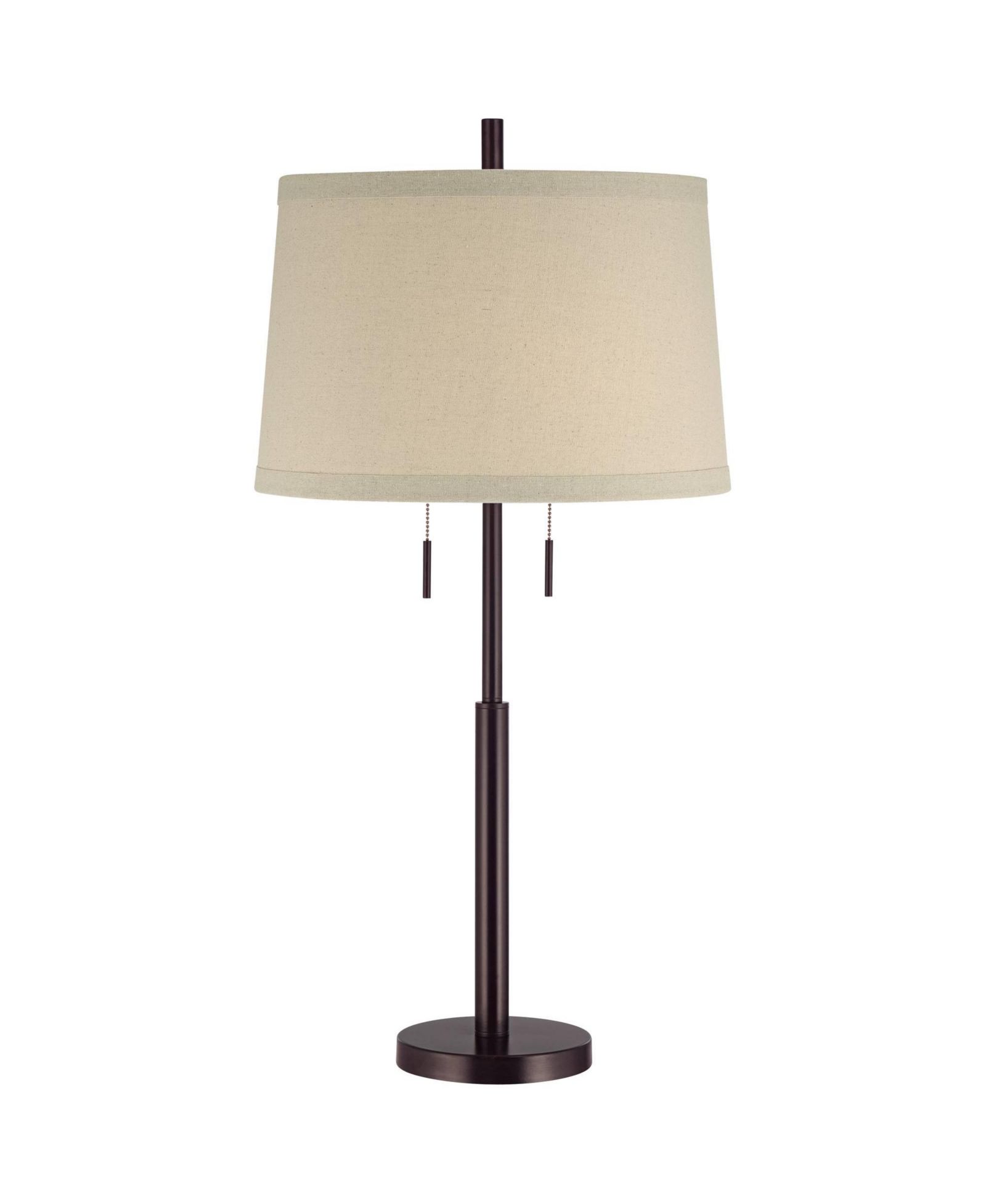 Possini Euro Design Modern Buffet Table Lamp 33" Tall with USB Charging Port Dark Bronze Drum Shade for Bedroom Living Room Office