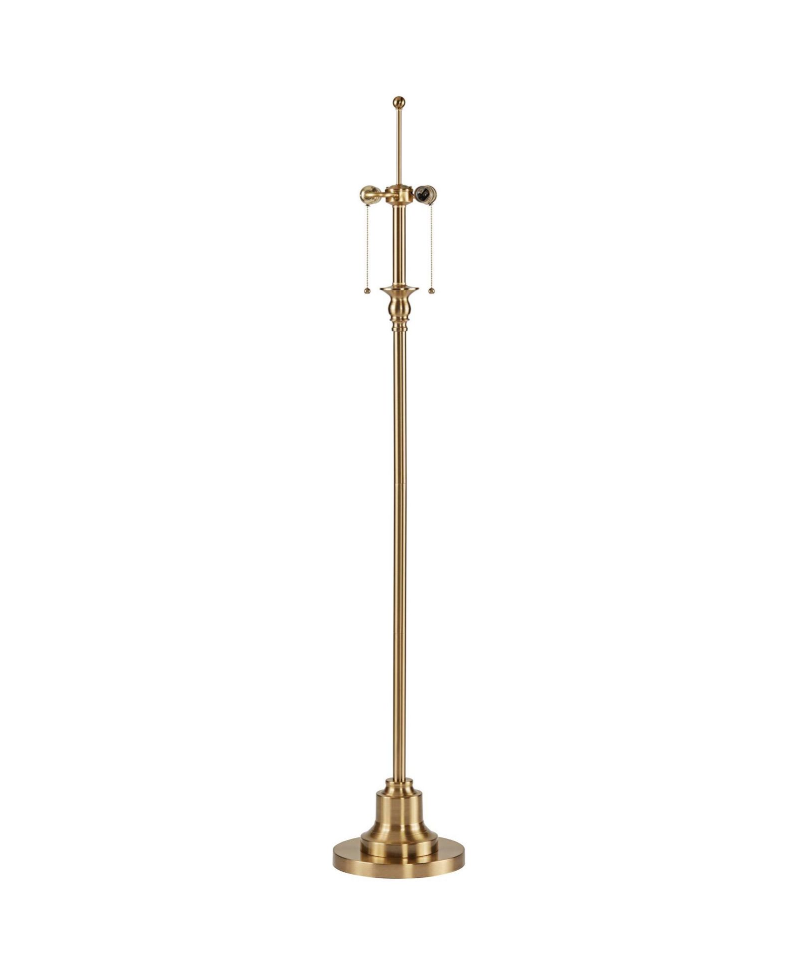 360 Lighting Dyna Traditional 58" Tall Standing Floor Lamp Base Skinny Pole Pull Chain Metal Antique Brass Finish Living Room