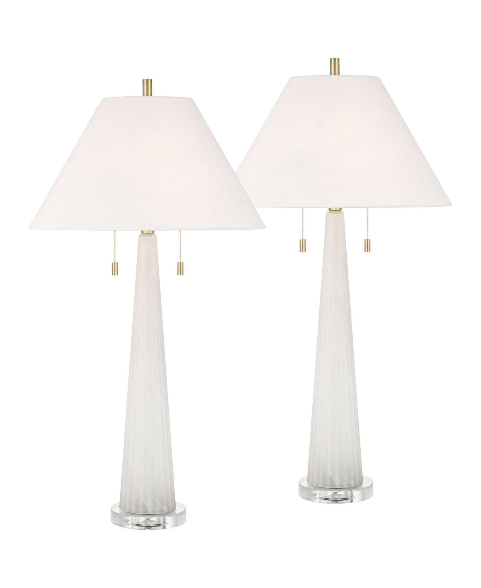 Possini Euro Design Possini Euro Regina 33" High Glass 2-Light Table Lamp Set of 2