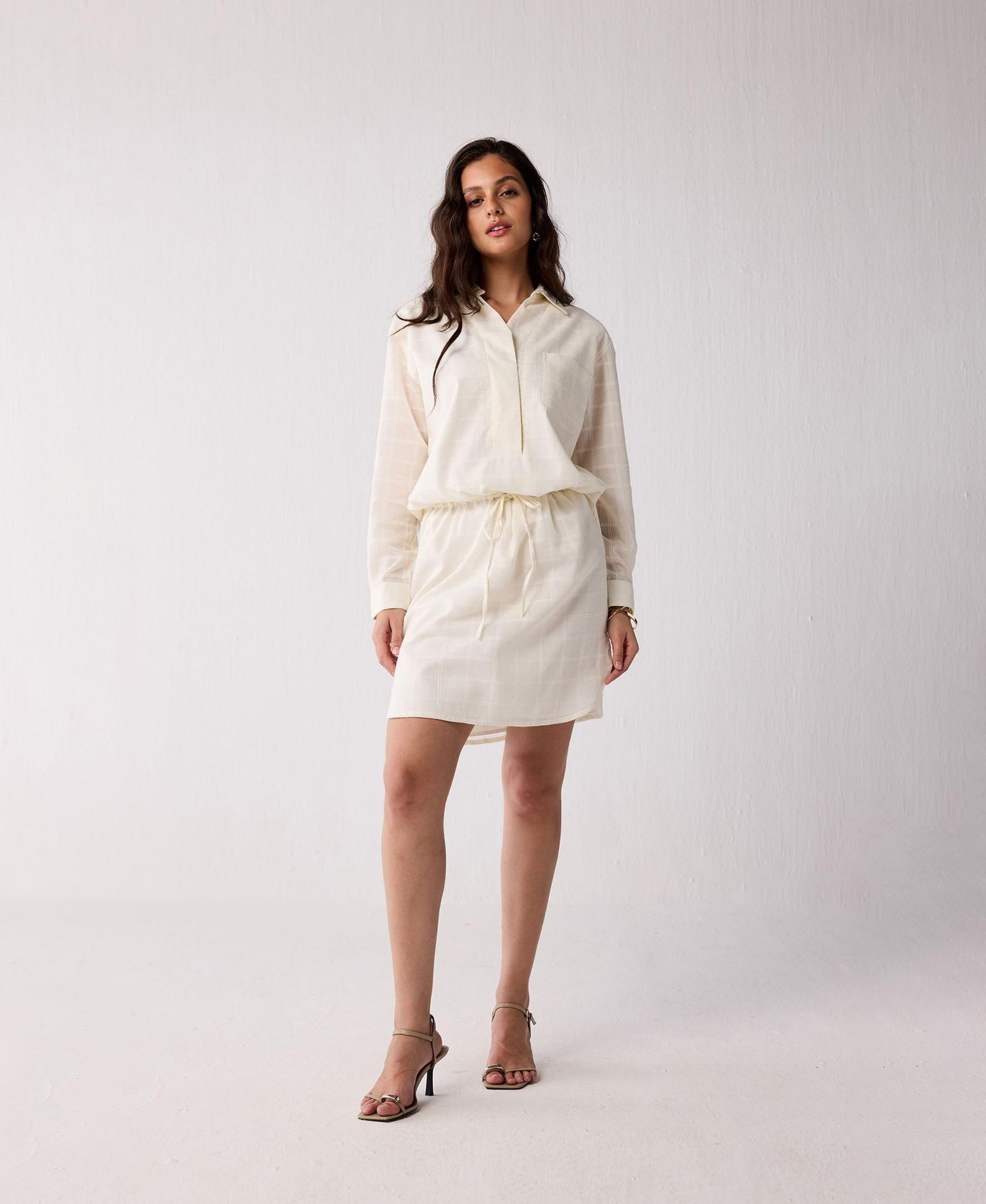 Reistor Women's Oversized Shirt Dress with Drawstring