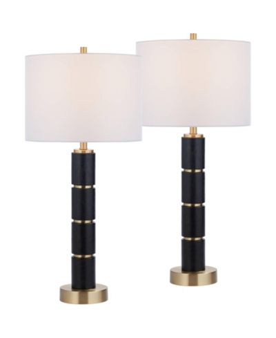 Possini Euro Design Possini Euro Rainier 30 1/2"H Faux Leather Column Lamp Set of 2