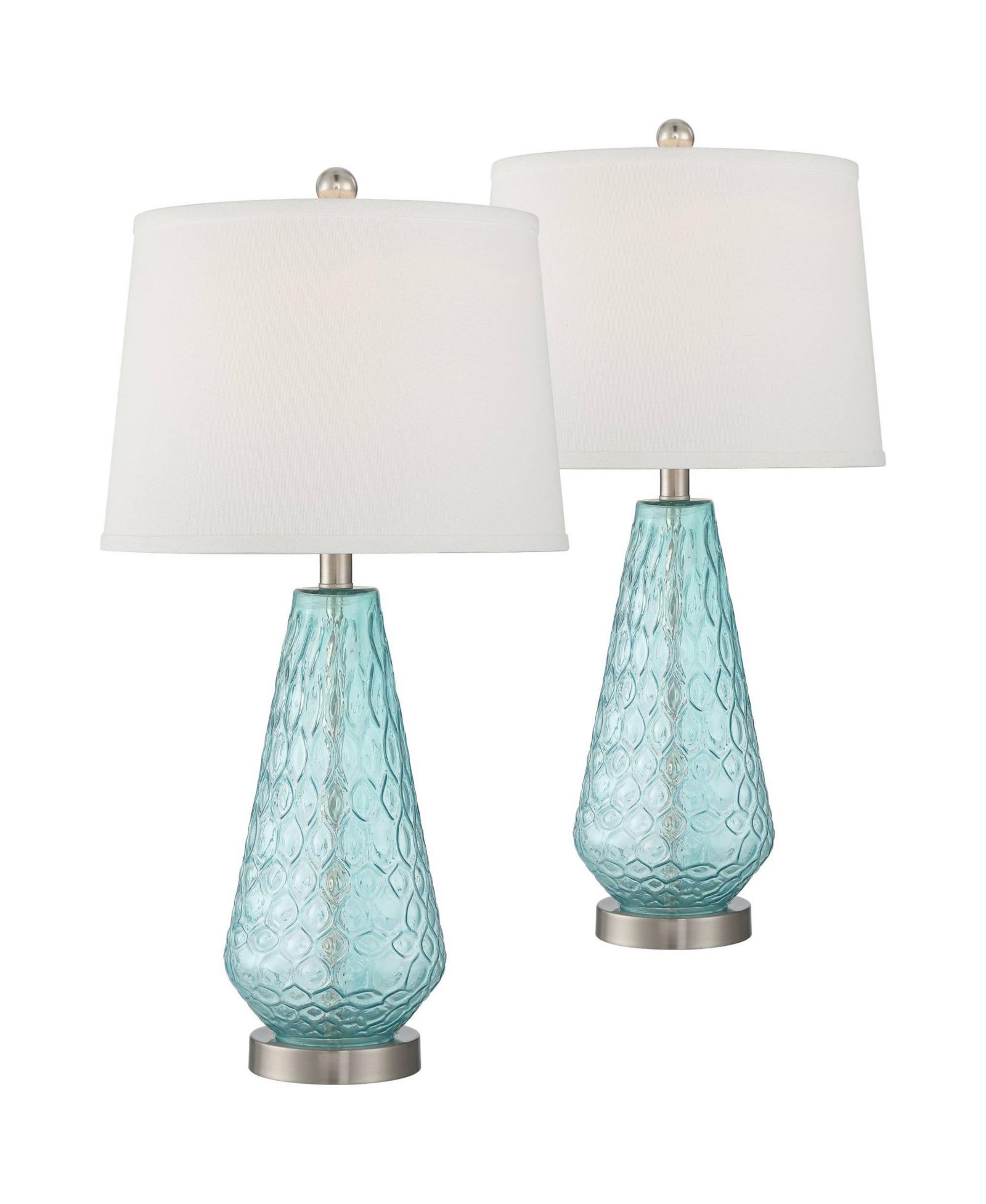 360 Lighting Dylan 27 1/2" Tall Modern Coastal Table Lamps Set of 2 WiFi Smart Socket Glass Living Room Bedroom