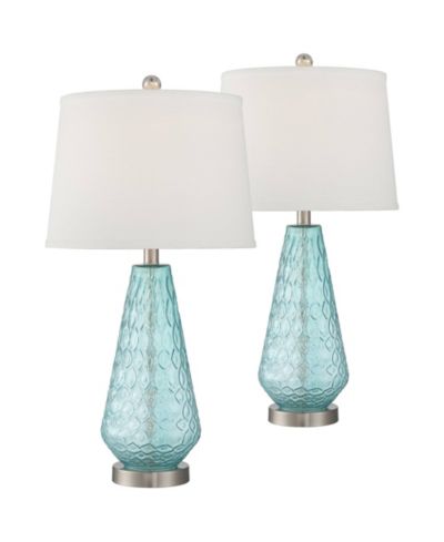 360 Lighting Dylan 27 1/2" Tall Modern Coastal Table Lamps Set of 2 WiFi Smart Socket Glass Living Room Bedroom