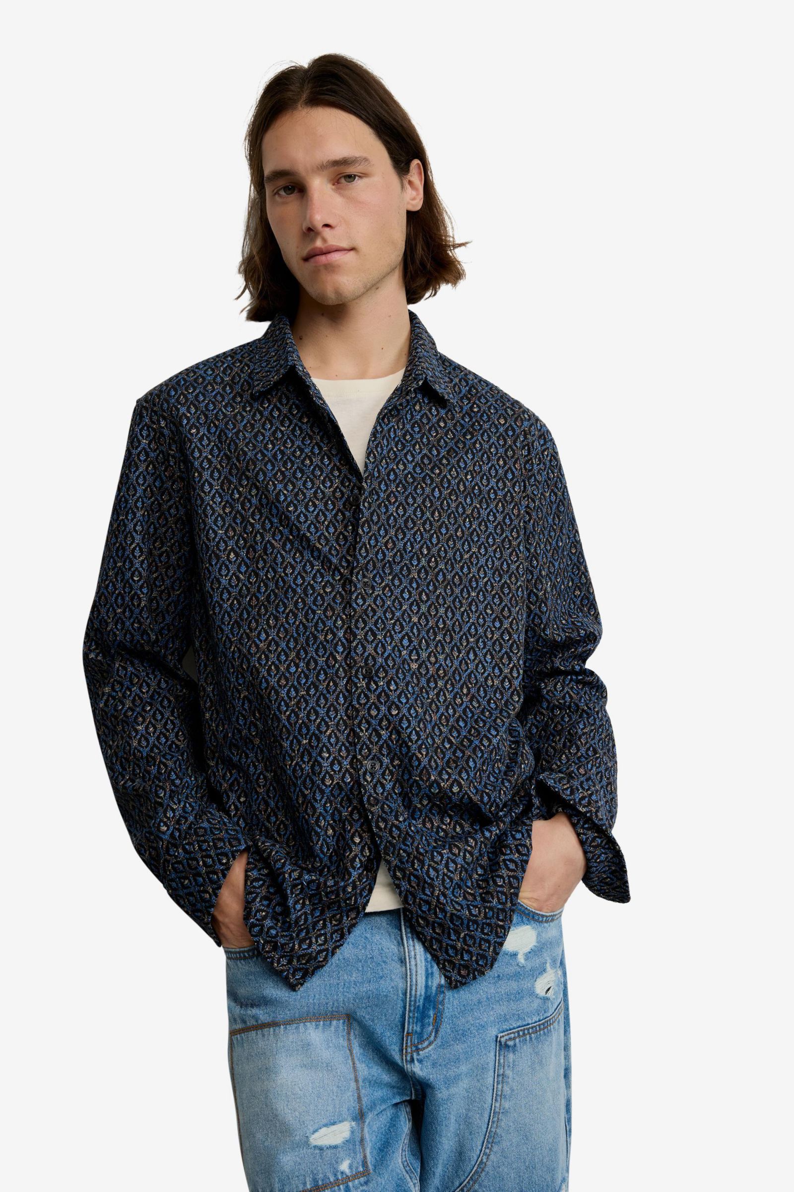 Desigual Men's Ethnic embroidered shirt