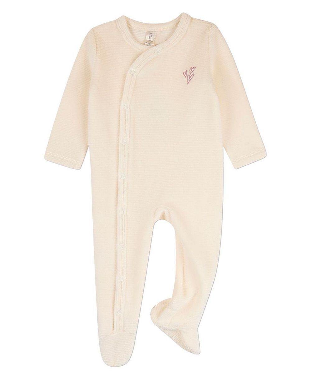Детский велюровый комбинезон MeMoi Baby Girls Heart Cluster Mini-Ribbed Cotton-Rich