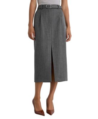 REISS Women's Astrid High-Waisted Pleated Wool Skirt