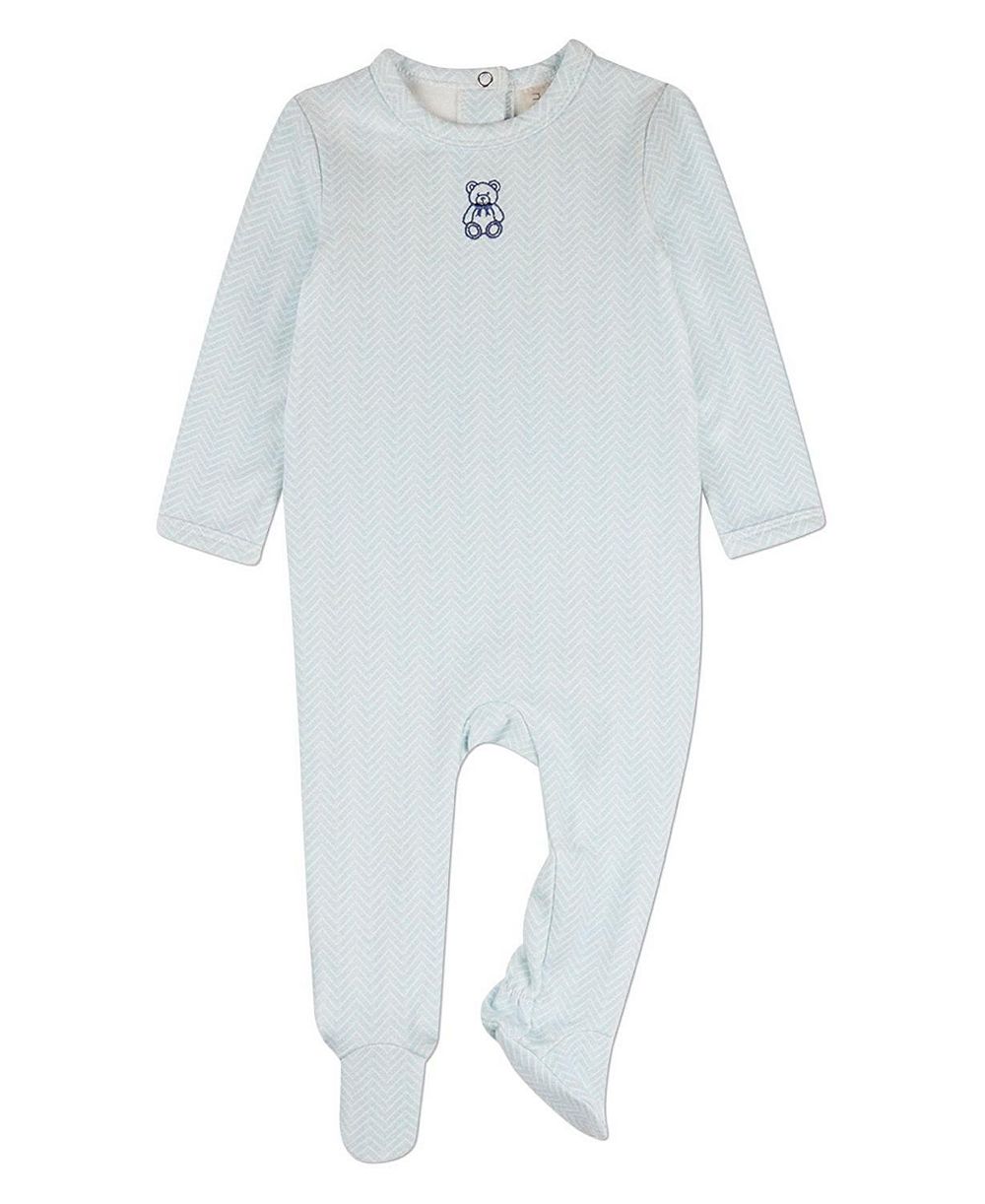 Детский комбинезон MeMoi Baby Girls "Snuggly Bear" Chevron-Printed Cotton-Rich Footie