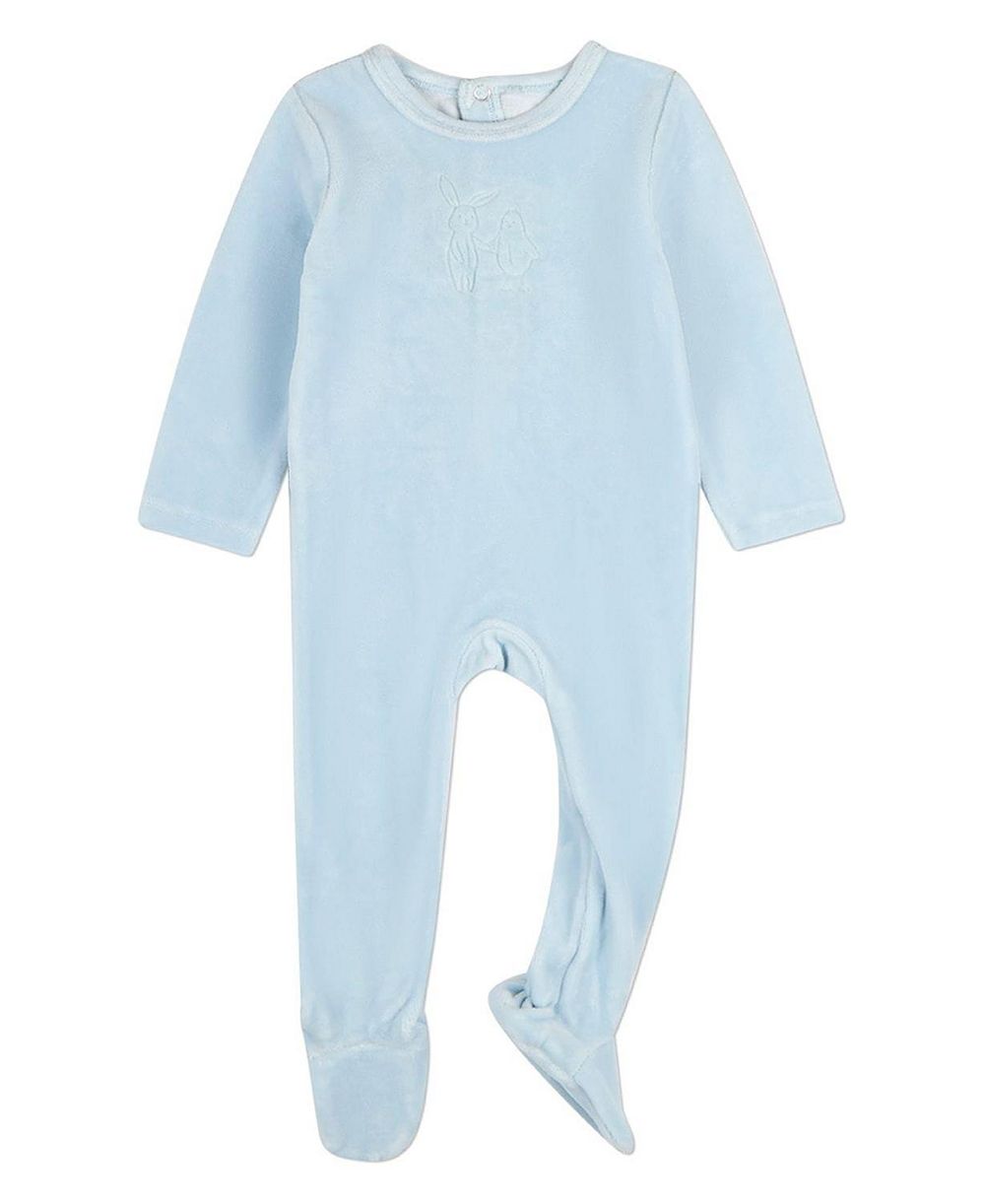Детский комбинезон MeMoi Baby Girls "Bunny Meets Chick" Plush Embossed Cotton-Rich Velour Footie
