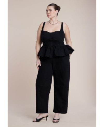ELOQUII Женский комбинезон Plus Size Peplum Barrel Leg