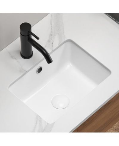 Раковина BUSDAYS 16 Inch Rectangle Undermount, белая фарфоровая