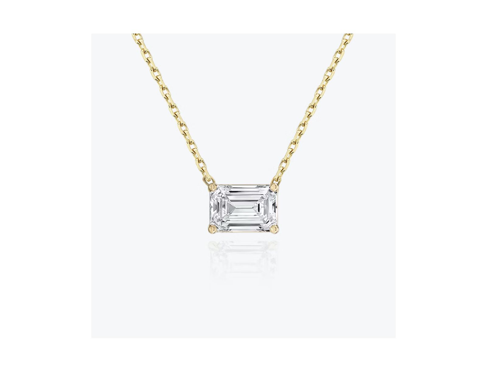 Подвеска Dloria Valentina Moissanite Emerald Cut в золотом покрытии Gold Vermeil