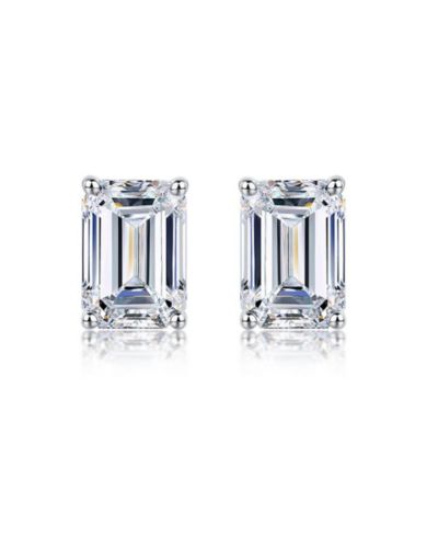 Dloria Valentina серьги-гвоздики с изумрудно-ограненным моассанитом 1 ct. в золотом покрытии Gold Vermeil