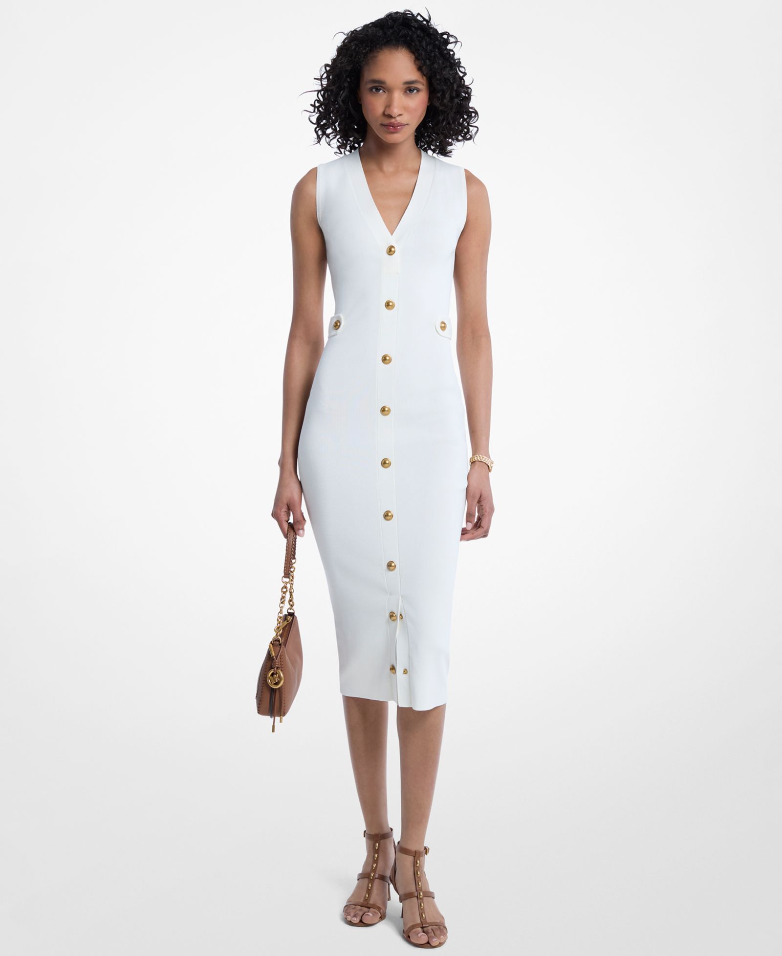 Women's V-Neck Sleeveless Midi Dress