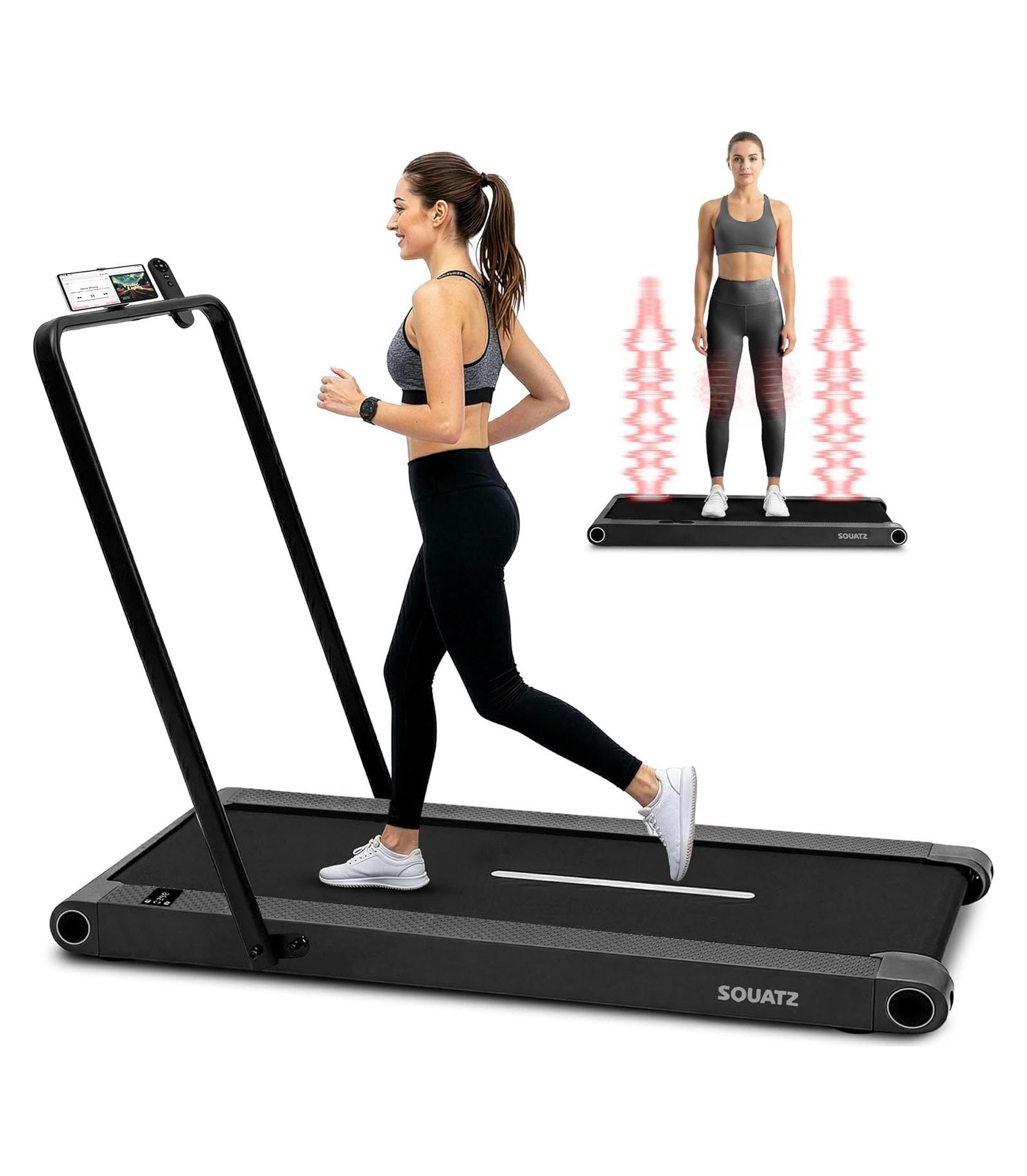 SQUATZ 2-in-1 Walking Pad with Vibration Plates and Remote Control (SQWPVH15BK)