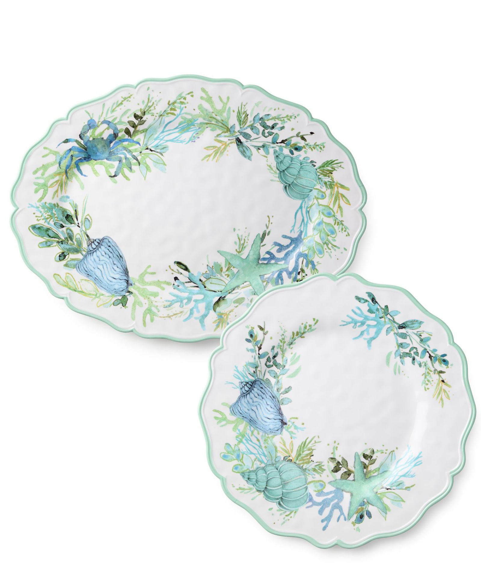 Certified International Sea Glass Platters, 2-Piece Set