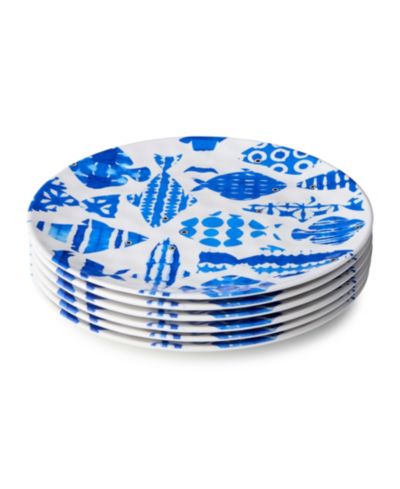 Certified International Fish Tale Dinner Plates, Set of 6