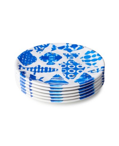 Certified International Fish Tale Salad Plates, Set of 6