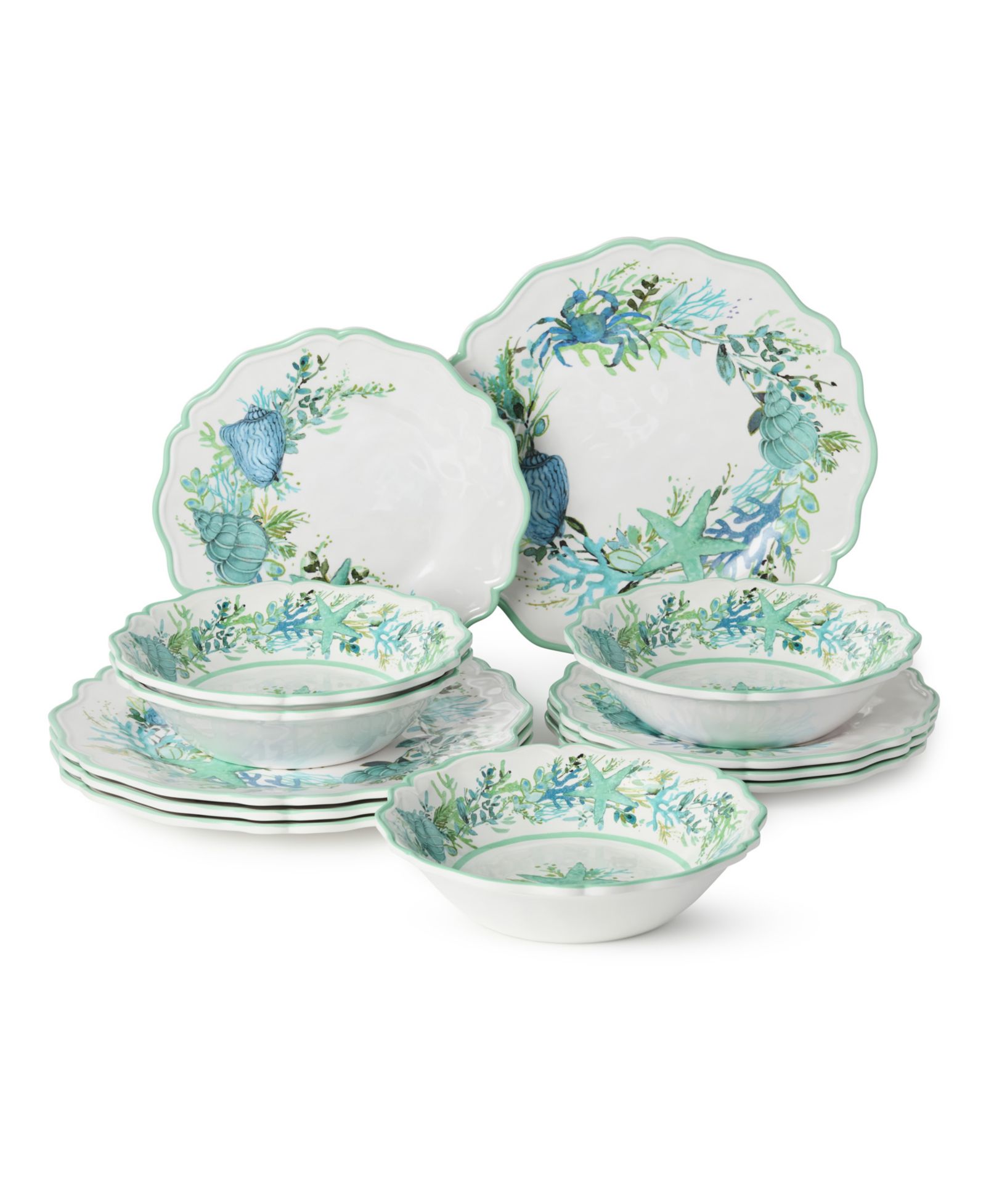 Certified International Sea Glass 12-Piece Dinnerware Set, Service for 4