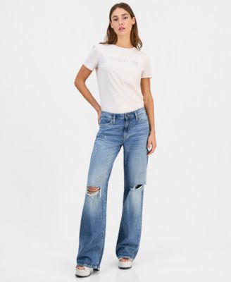 Женские джинсы GUESS Mid Rise Slouchy-Fit Straight-Leg