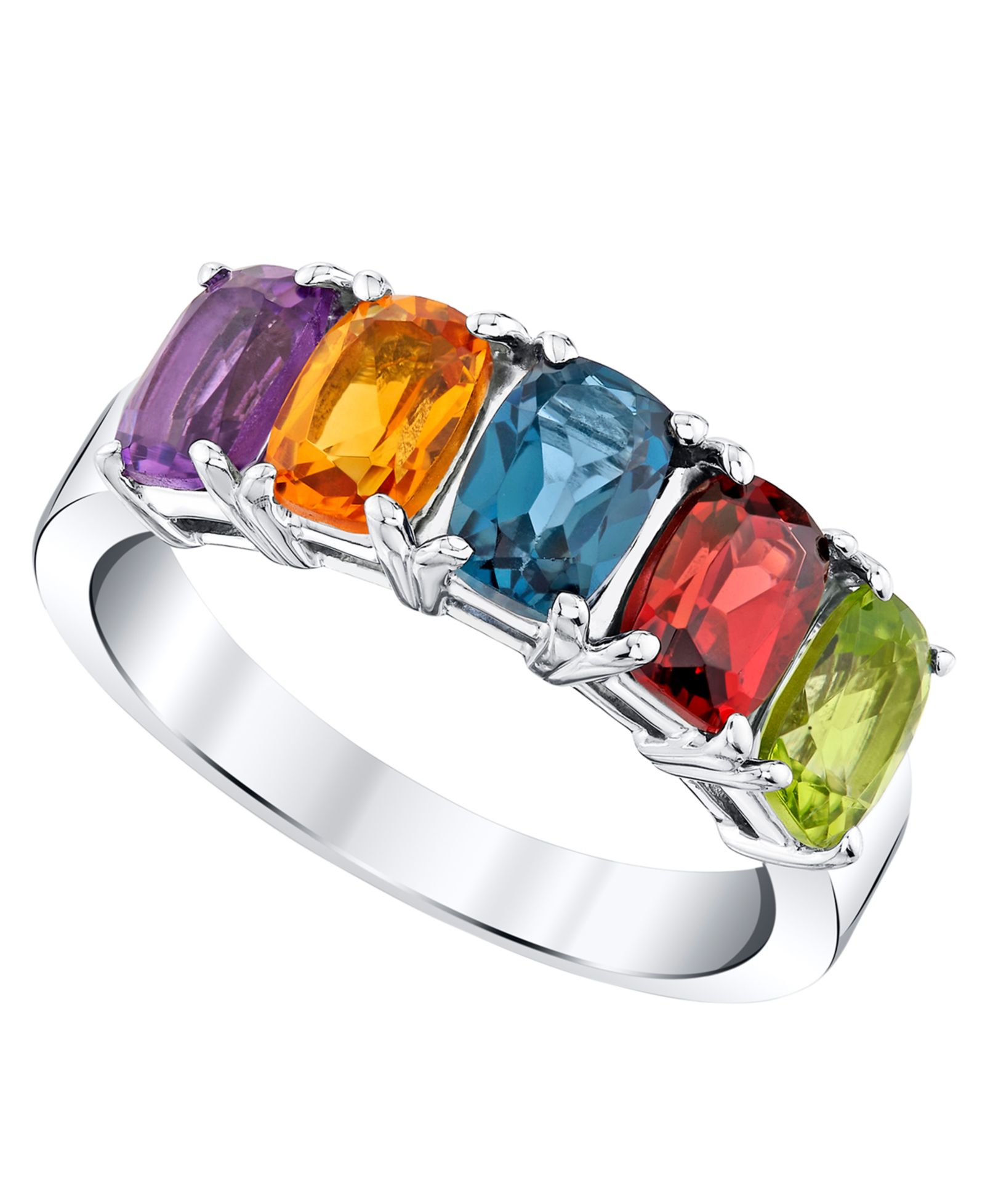 Кольцо Macy's Multi-Gemstone в серебре